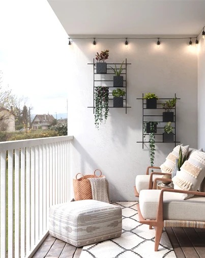 Complete balcony design and plant placement